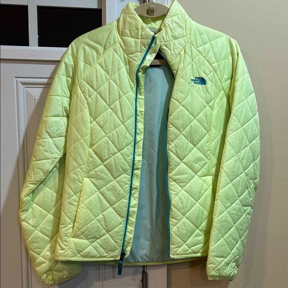 The North Face Lemon Quilted Jacket with Teal Accents